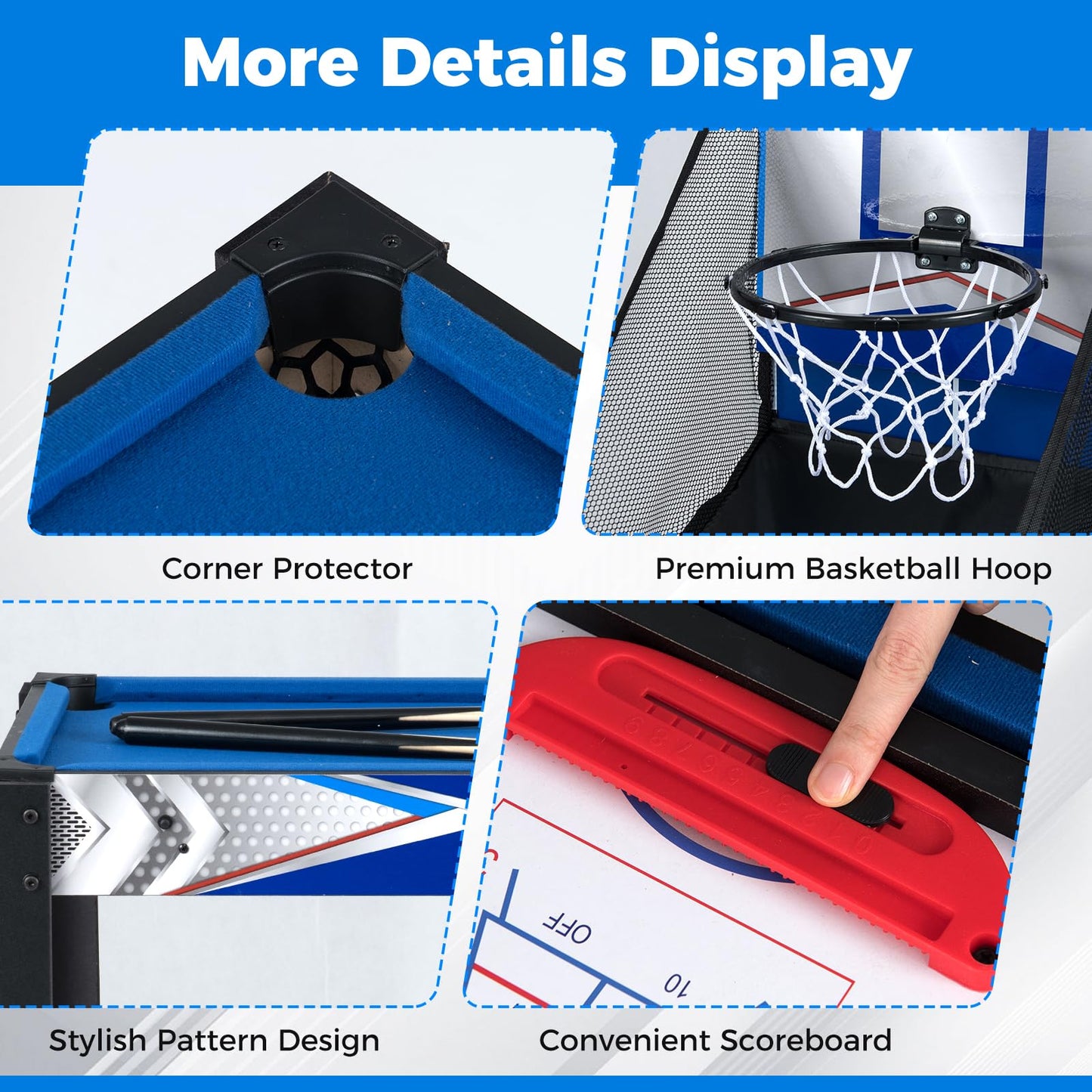 Multi Games Table, 6 in 1 Combo Tables with Air Hockey, Billiards, Table Tennis