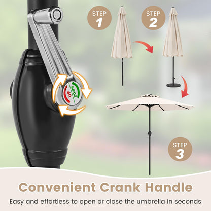 2.5M Heavy Duty Patio Umbrella with Crank Handle
