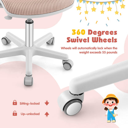 Kids Ergonomic Desk Chair, Height Adjustable Children Armrest Computer Chairs with Sit-Lock Casters