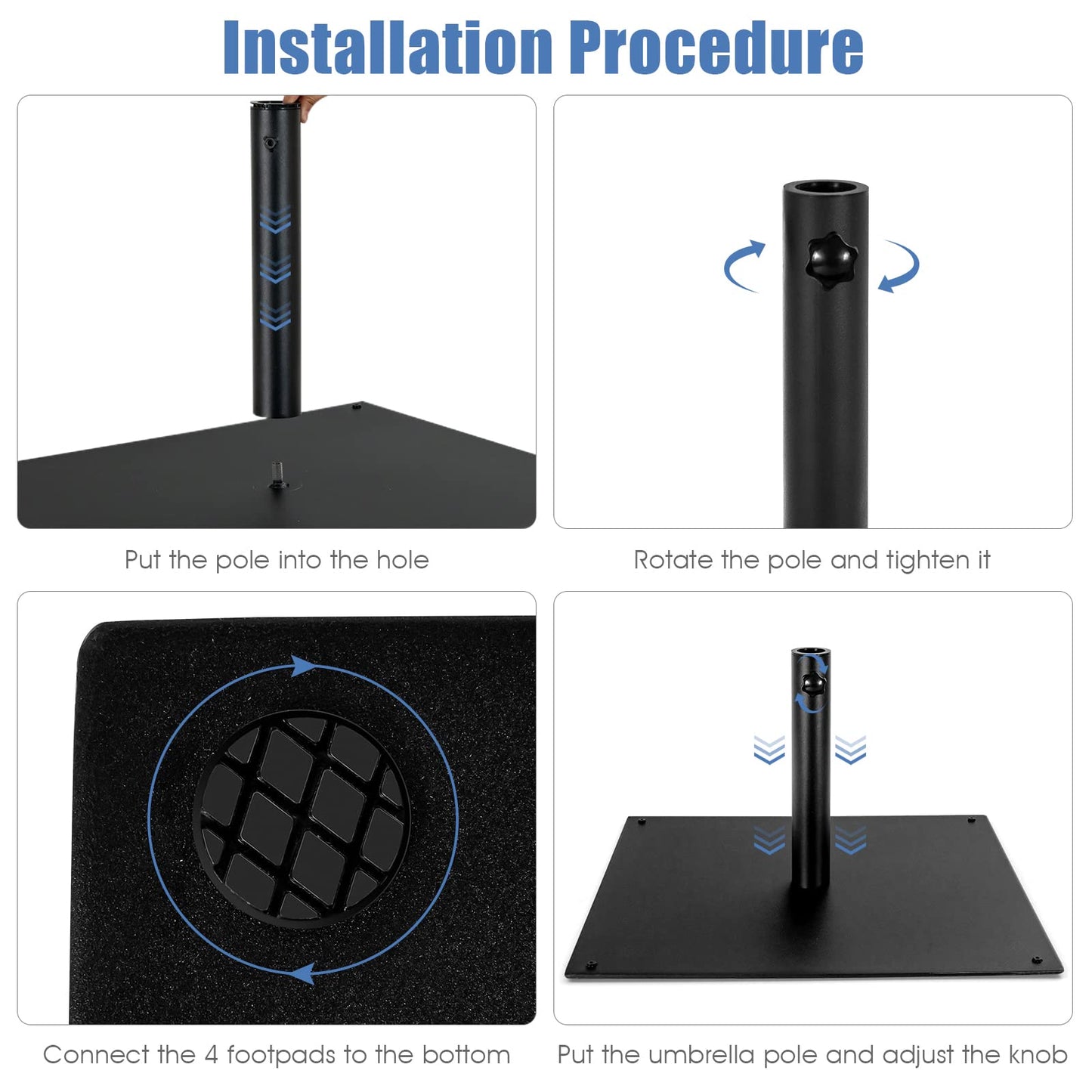 Parasol Base, Heavy Duty Square Market Umbrella Base Stand