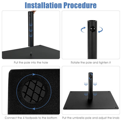 Parasol Base, Heavy Duty Square Market Umbrella Base Stand