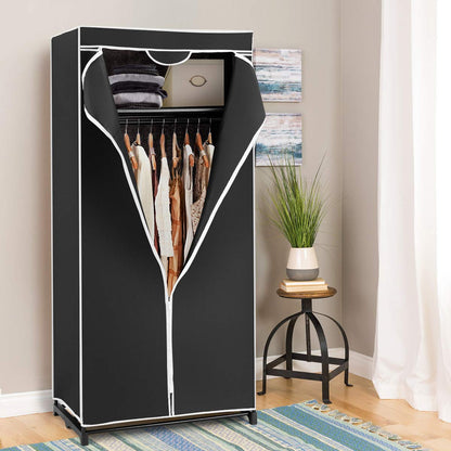 Portable Single Clothes Closet with Hanging Rail