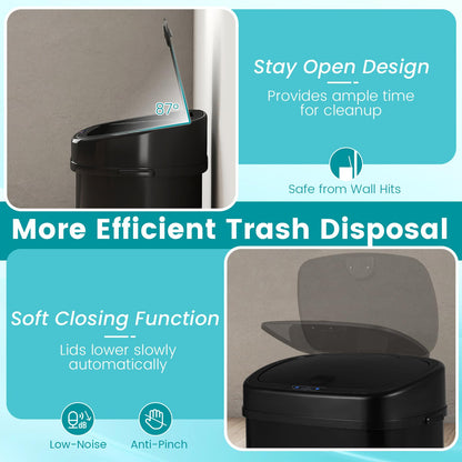 58L/68L Automatic Kitchen Bin, Dual-Zone Touchless Infrared Motion Sensor Waste Bin