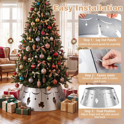 70cm Silver Metal Christmas Tree Collar