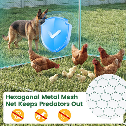 300 x 203 x 202 CM Walk-in Chicken Run with Waterproof Cover for Backyard