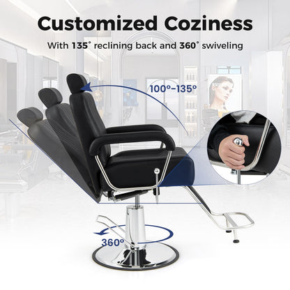 Salon Chair Hydraulic Barber Chair with Adjustable Headrest