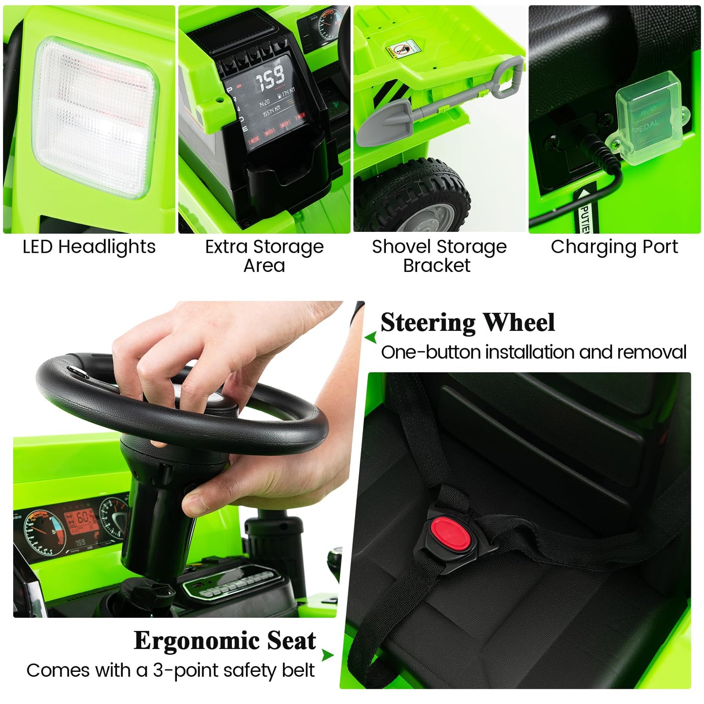 12V Kids Ride on Dump Truck with Electric Dump Bed