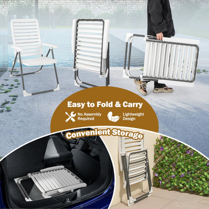 Two-fold Adjustable Reclining Folding Chair with 7-Level Backrest