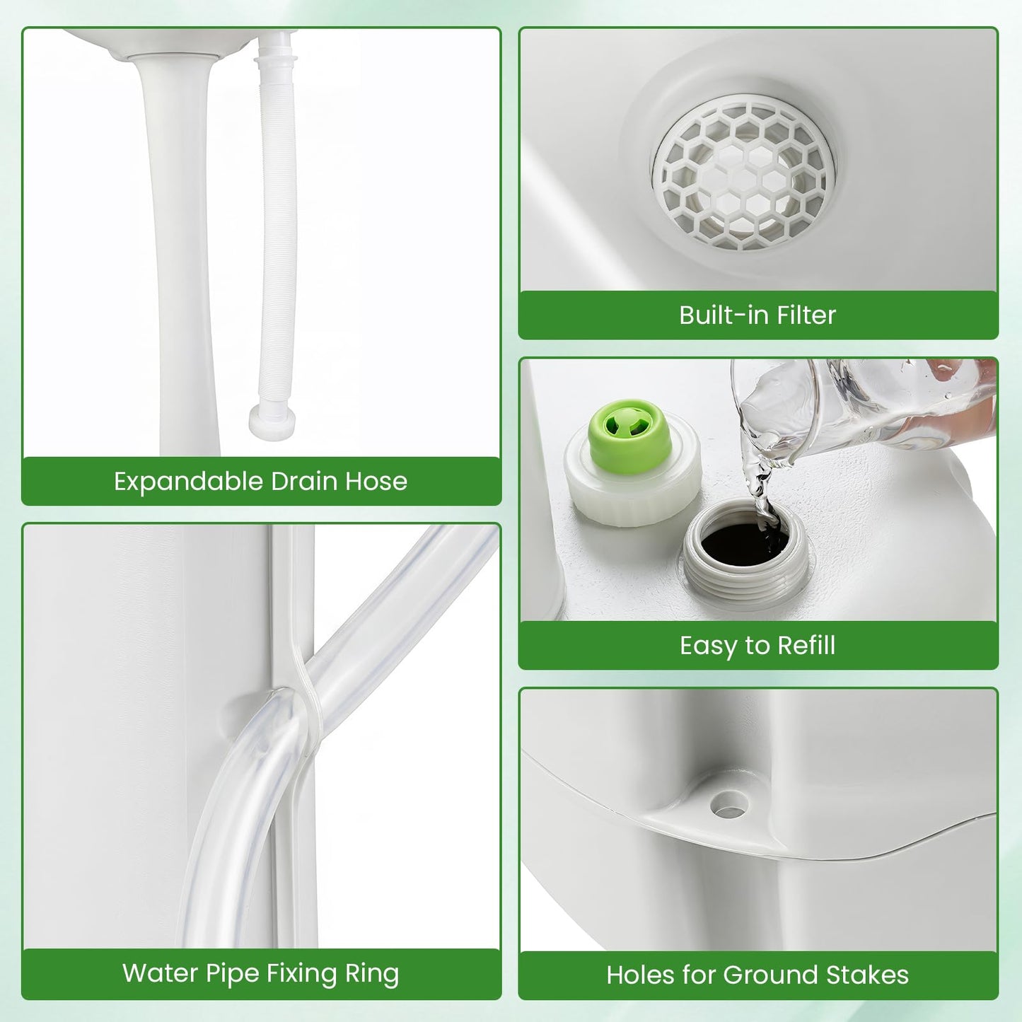 Portable Camping Sink, 17L Water Capacity Hand Wash Basin Stand