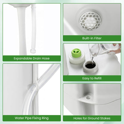 Portable Camping Sink, 17L Water Capacity Hand Wash Basin Stand