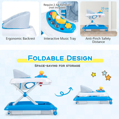 Foldable Infant Activity Center with 3 Adjustable Heights
