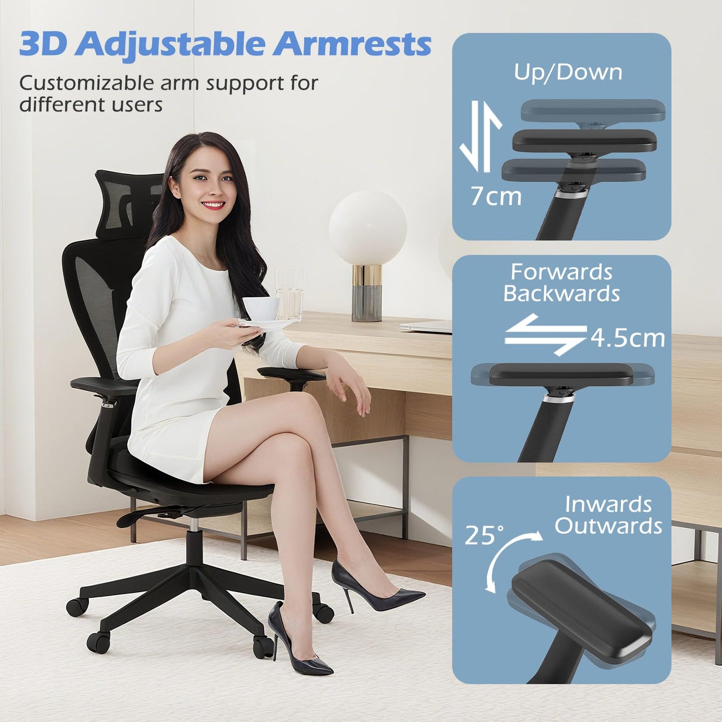 Ergonomic Mesh Office Chair High Back Executive Chair with Adjustable Lumbar Support