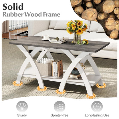 Coffee Table, Farmhouse Wooden Cocktail Center Table