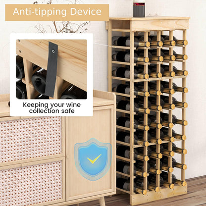 40-Bottle Freestanding Wine Rack Storage Shelf with Tabletop