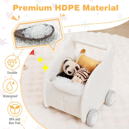 2 in 1 Toddler Push Along Shopping Cart with Storage Chest