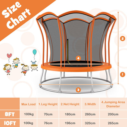 10FT Round Trampolines with Safety Enclosure Net
