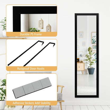 Full Length Over the Door Mirror with Hanging Hooks for Bedroom