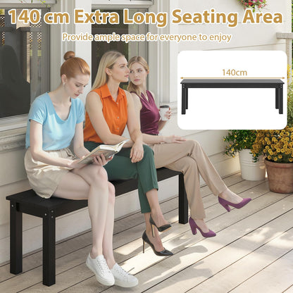 140CM HDPE Outdoor Bench Backless Patio Garden Bench for 2-3 People