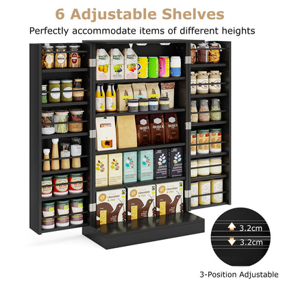 104cm Tall Kitchen Pantry Storage Cabinet with Doors and Adjustable Shelves