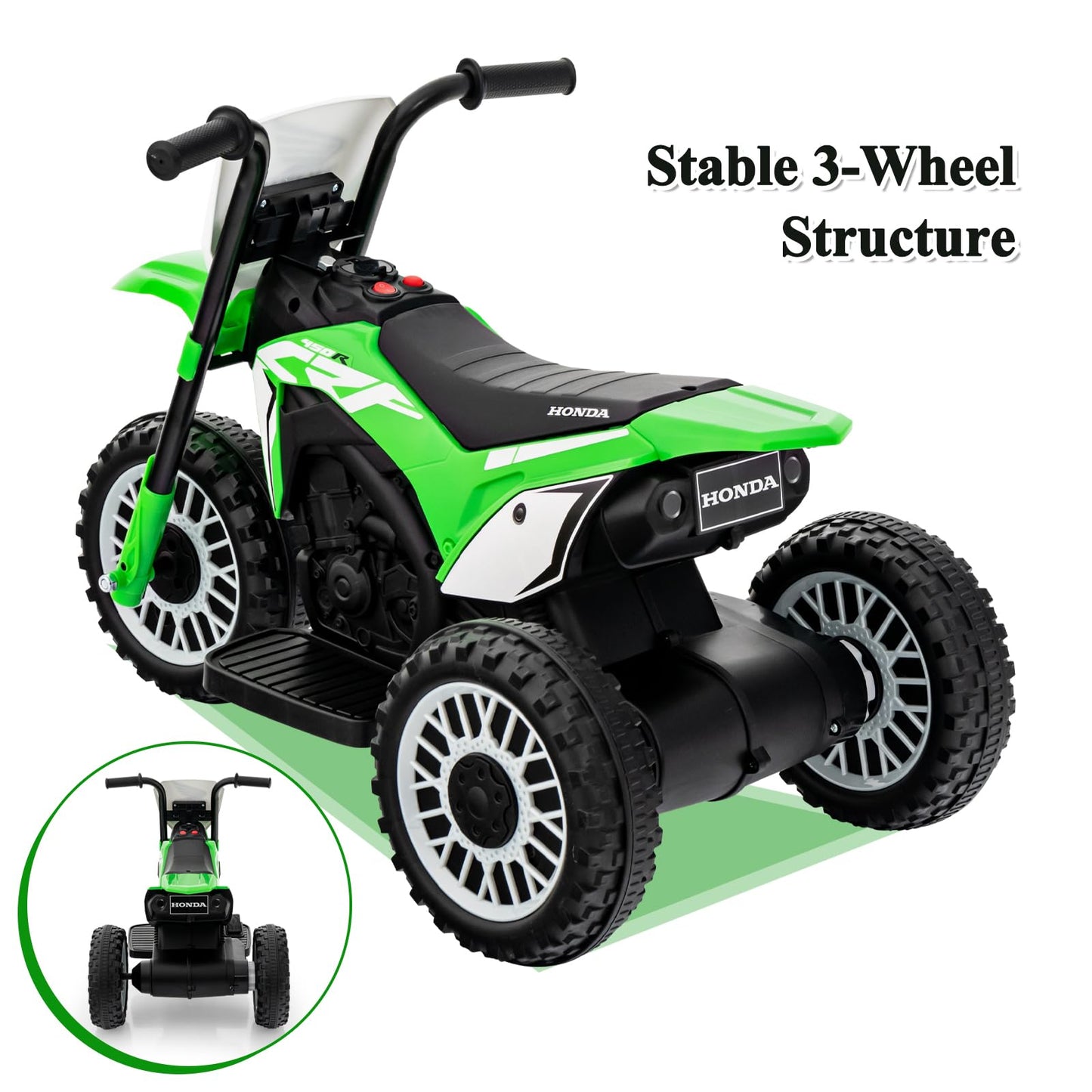 Honda Licensed Kids Ride On Motorbike with Horn Anti-slip Handlebars