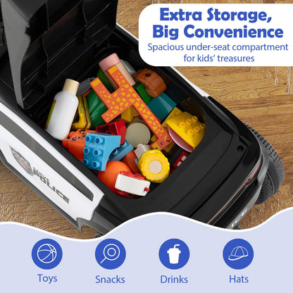 Police Kids Push Ride on Car with Steering Wheel and Siren Sounds for Kids Aged 18M+