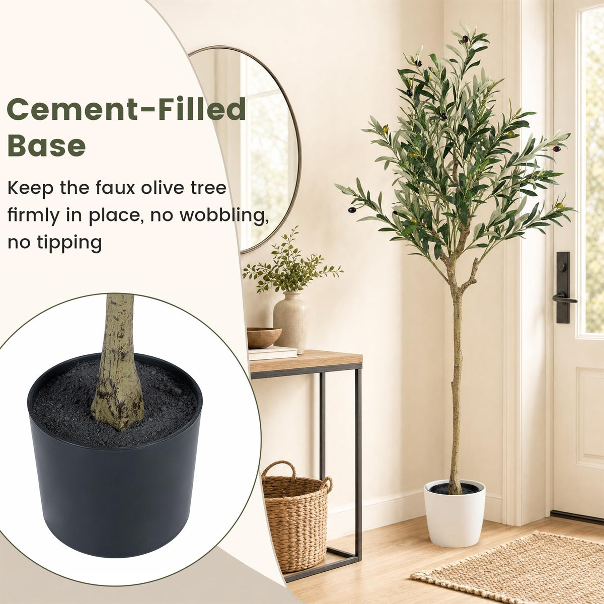 150 cm Artificial Olive Tree with 24 Olive Fruits and 576 Silk Leaves