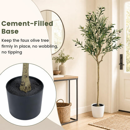 150 cm Artificial Olive Tree with 24 Olive Fruits and 576 Silk Leaves