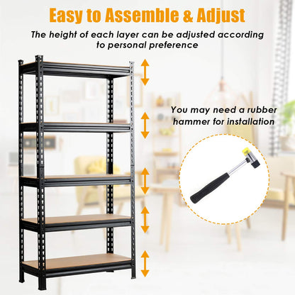 5-Tier Storage Rack with Adjustable Boards