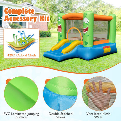 Inflatable Bouncy Castle, Kids Jumping House with Slide, Carrying Bag
