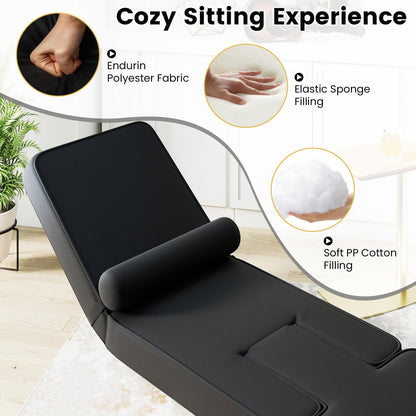 Folding Sofa Chair, Lazy Floor Sofa Bed with 5-Level Adjustable Backrest