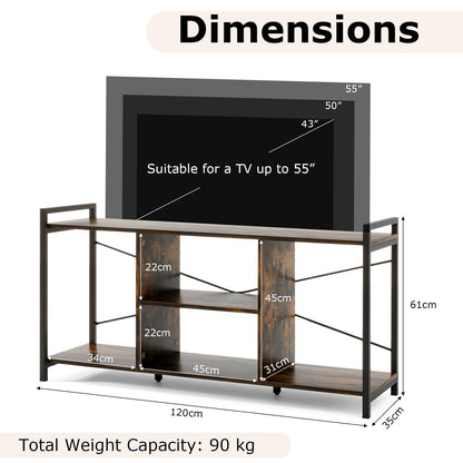 Giantex  TV Stand Cabinet for 55 Inch TVs 120cm Industrial TV Unit Media Entertainment Center