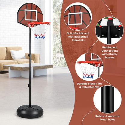 2-in-1 Toddler Kids Basketball Hoop with Dart Board