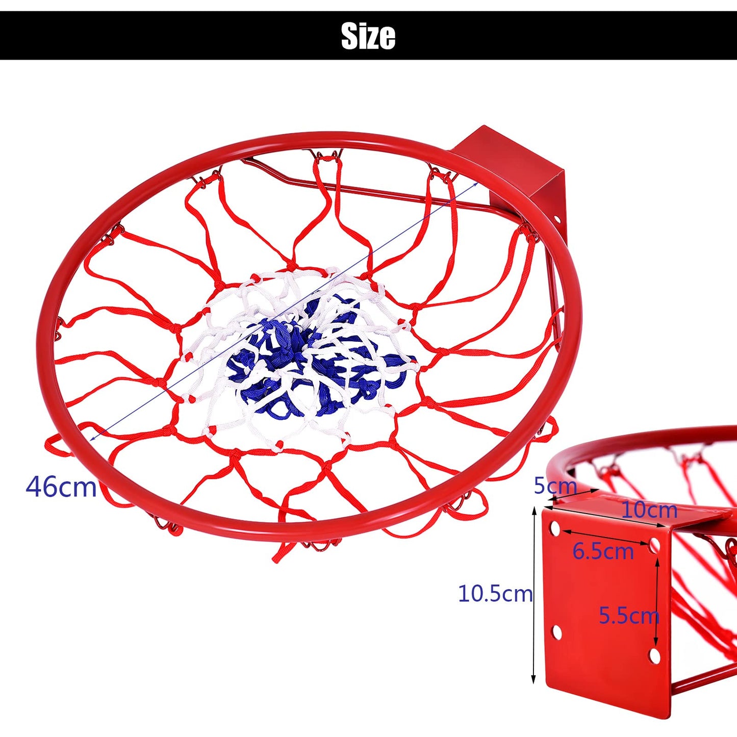 46cm Replacement Basketball Rim for Kids Adults