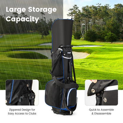 Golf Stand Bag wIth 14 Way Top Dividers 6 Pockets Cooler Bag Dual Strap and Rain Hood