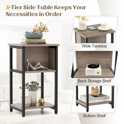 3-Tier Nightstand with Storage Shelf for Small Spaces
