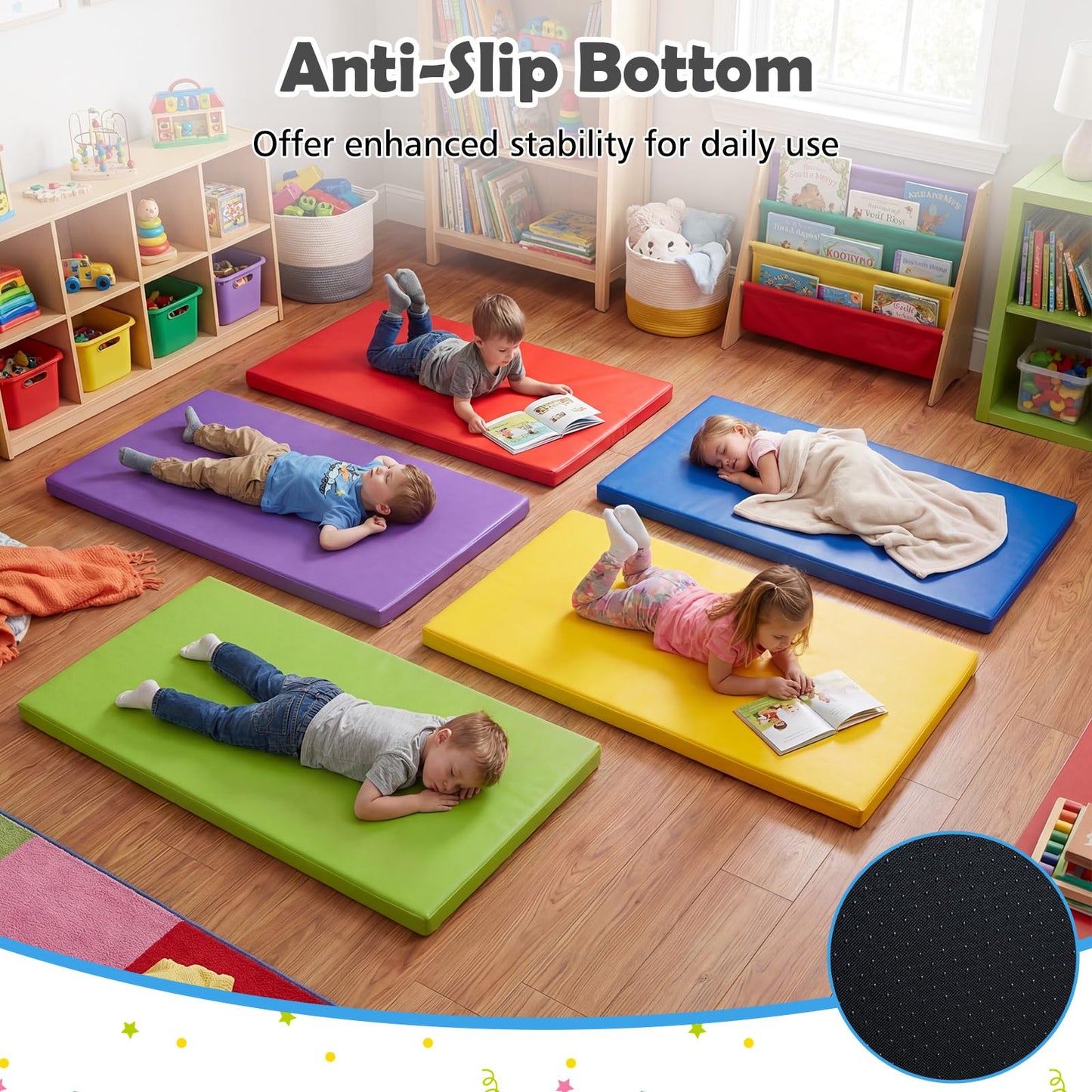 5 Pcs Kids Nap Mat, 5.5cm Thick Sponge Children Floor Rest Mats