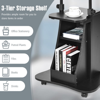 Laptop Cart Height Adjustable with Wheels