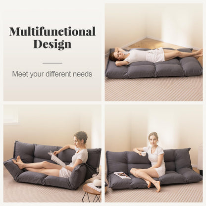 Floor Sofa Chair with 5-Postion Adjustable Backrest and Armrests