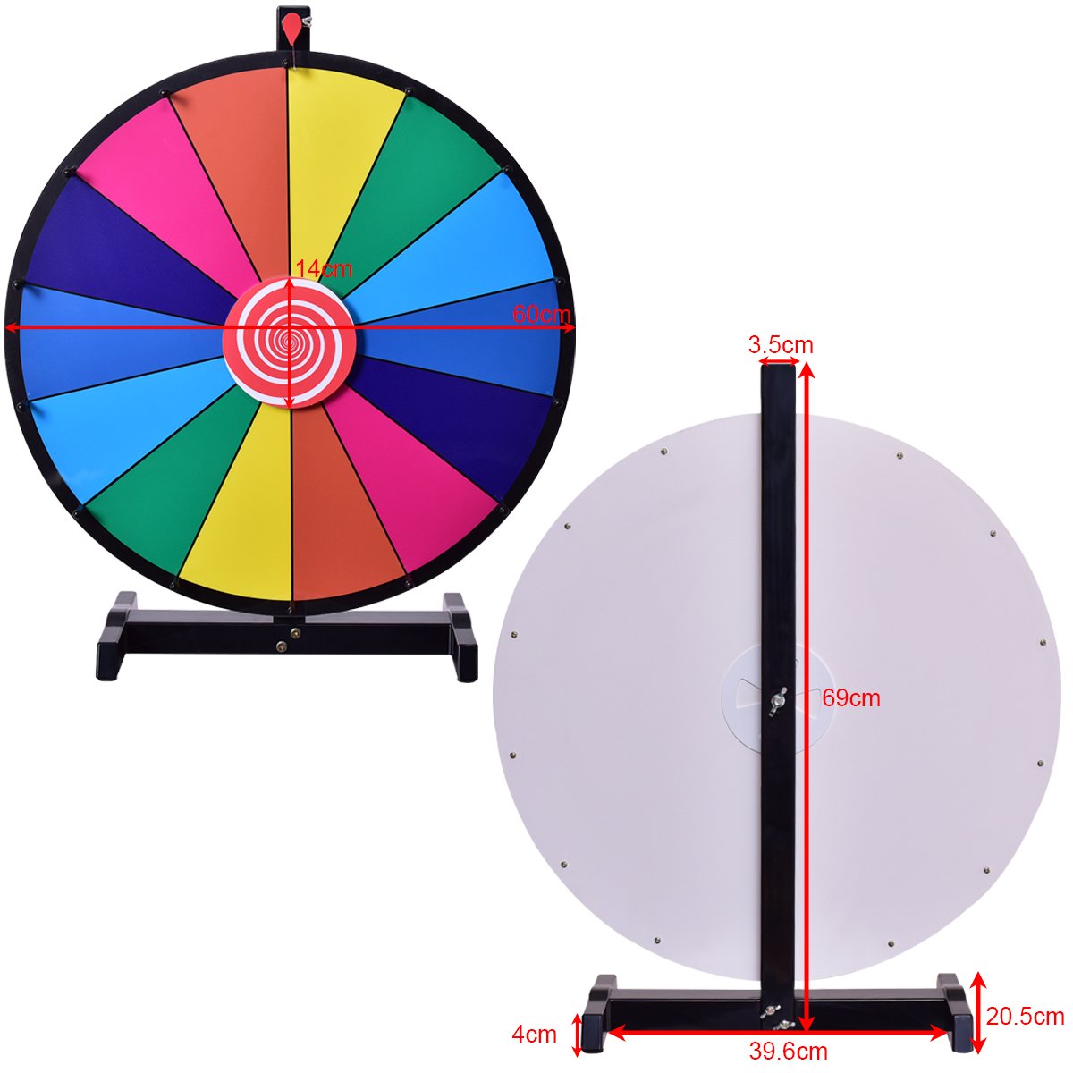 Color Prize Wheel 14 Slots Dry Eraser Trade Show Fortune