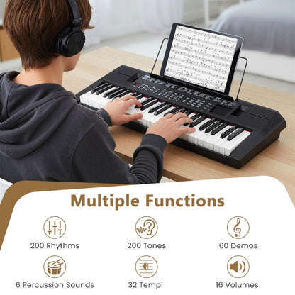 54 Key Keyboard Piano, Portable Digital Piano with 200 Rhythms