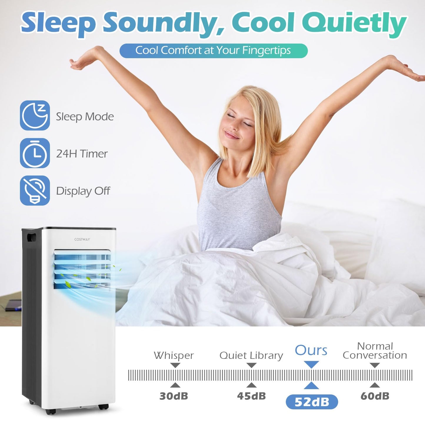 Giantex 4-in-1 Portable Air Conditioner 9000 BTU Air Conditioning Unit with 2 Speeds Fan Dehumidifier & Sleep Mode