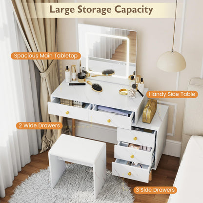 Vanity Desk Makeup Vanity Set with 3 Lighting Modes