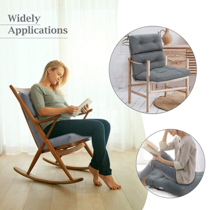 Thick Rocking Chaise Lounge Chair Pad with Non-Slip Rope Belts