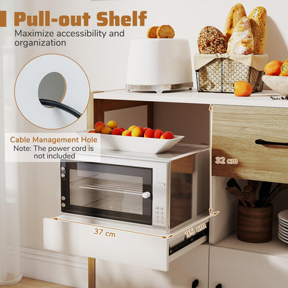 Wooden Buffet Sideboard with 2 Doors Drawer Open Compartments