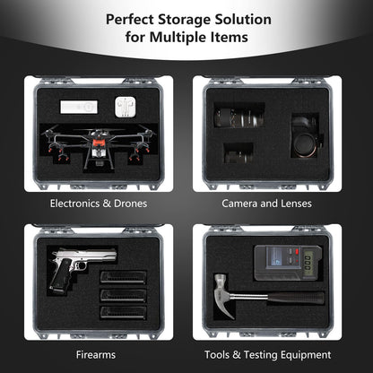 GiantexUK Waterproof Hard Case, Protective Camera Case with Customized Foam