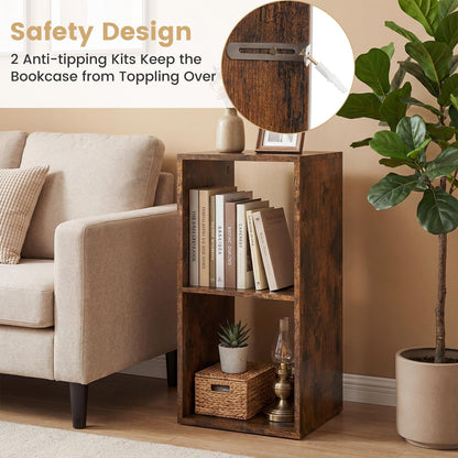 Bookshelf, Modern Vertical Bookcase with Anti-tipping Kits