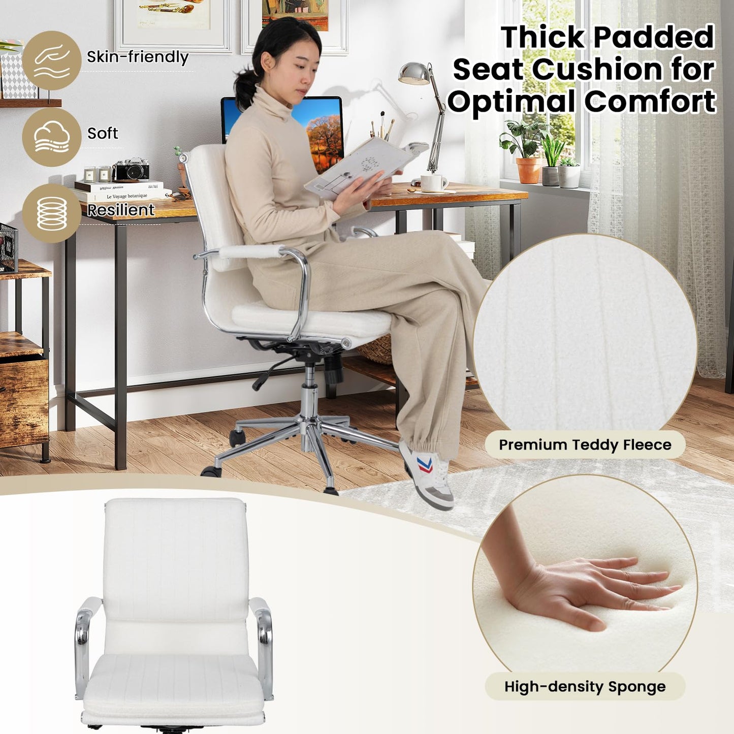 Ergonomic Computer Desk Chair with Rocking Backrest