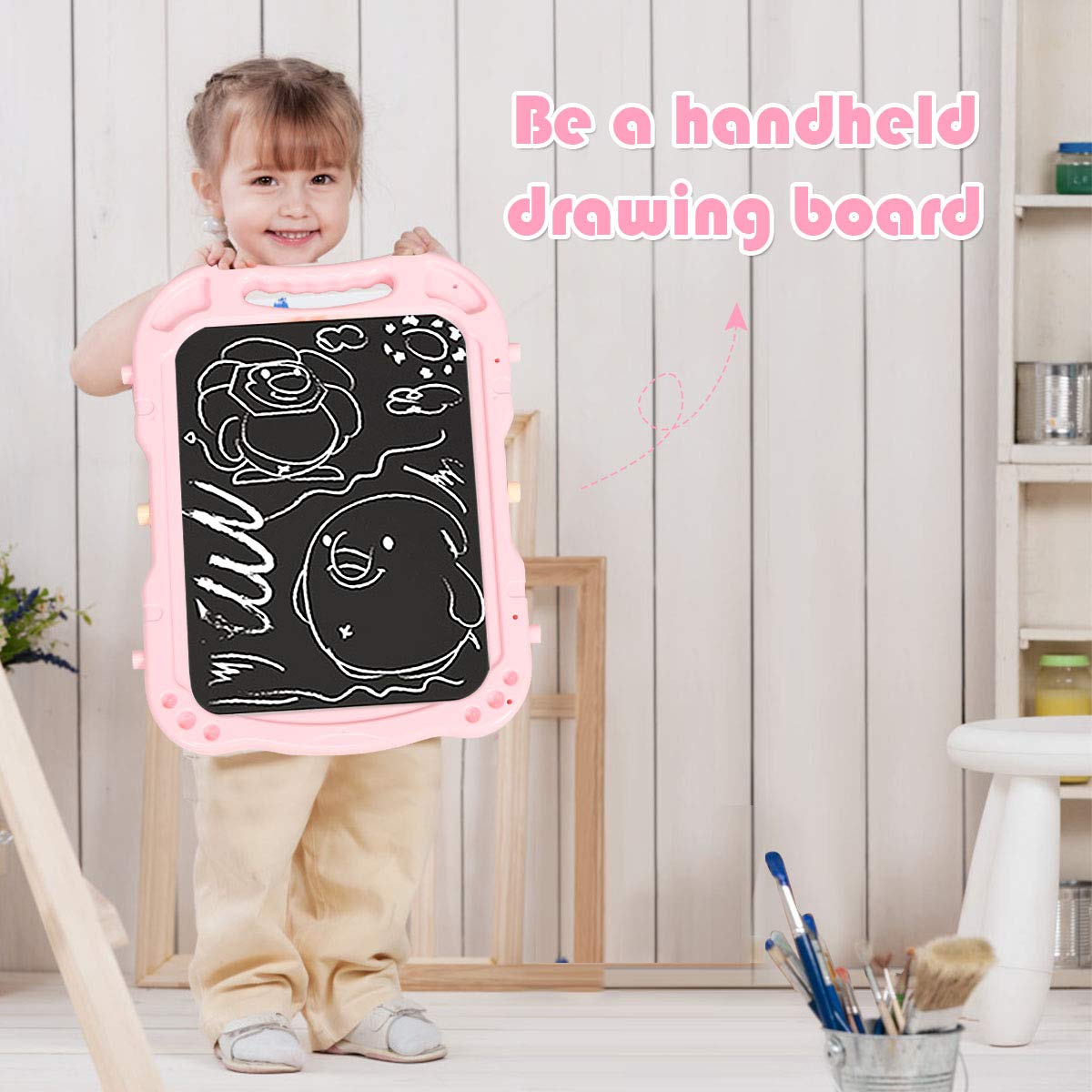 Kid's Double Sided Boards Easel Magnetic Painting Art