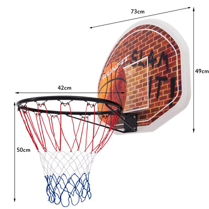 Indoor Outdoor Wall Mounted Basketball Hoop for Kids Adults