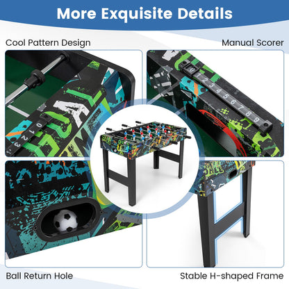 3ft Football Table, 2-in-1 Foosball Game Table with Detachable Legs & 2 Balls